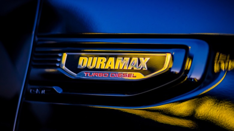 Duramax Turbo Diesel logo on truck