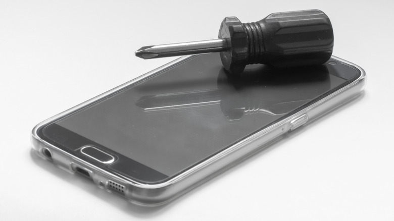 phone and screwdriver