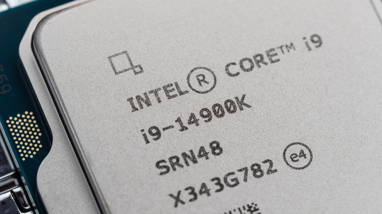 Close up of Intel Core i9 CPU with name