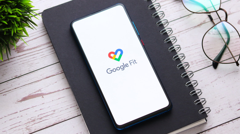 Google fit logo on phone screen