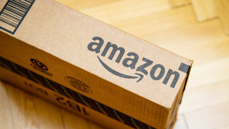 amazon logo on package