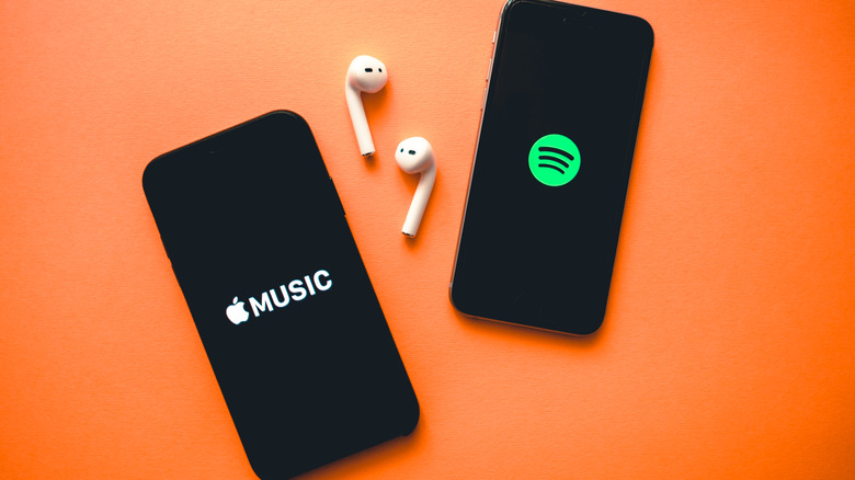 apple music and spotify on phones