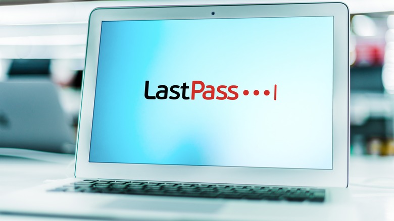 LastPass logo on laptop screen