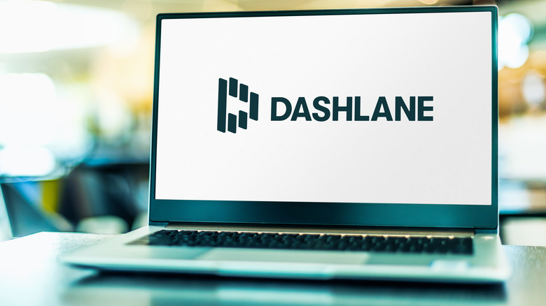 dashlane logo on laptop screen