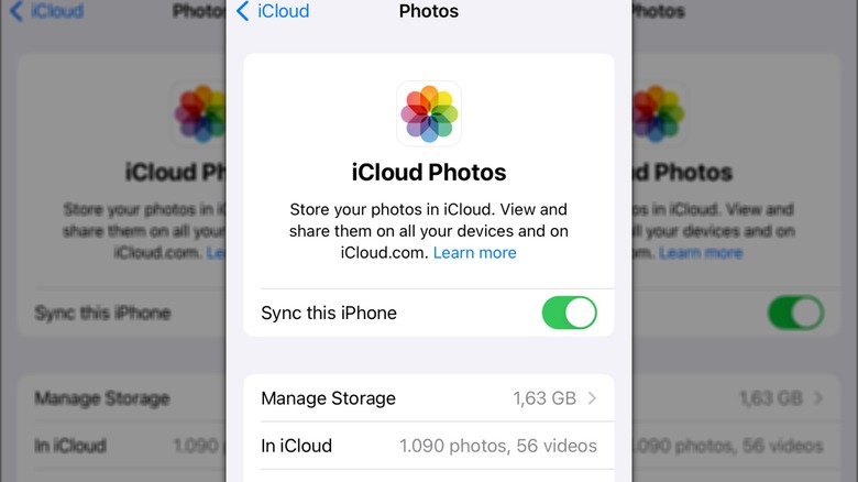 iCloud Photos iPhone settings