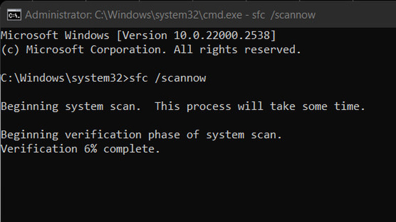 SFC scan in Windows