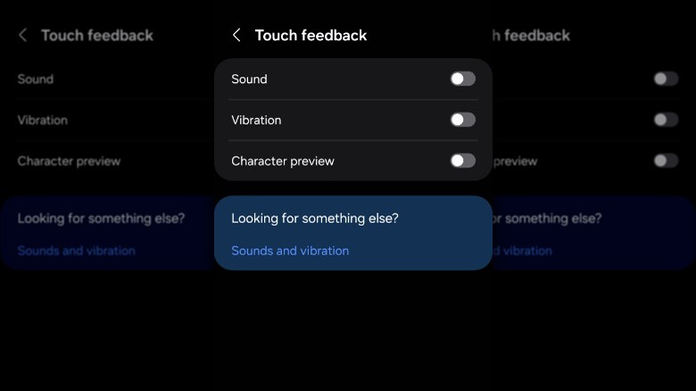 Samsung keyboard touch feedback