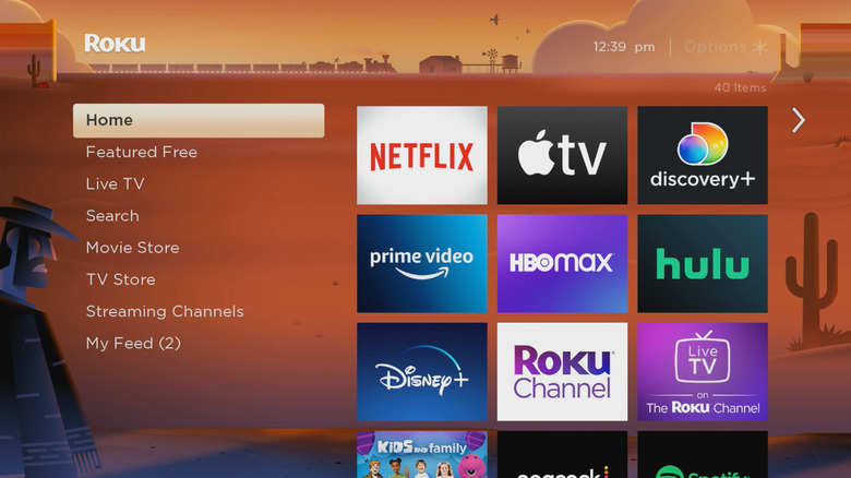 Roku TV menu