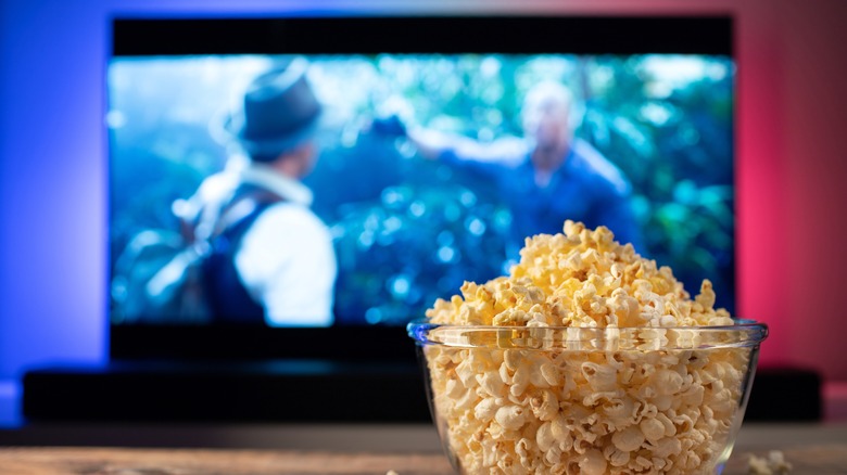 popcorn and TV screen