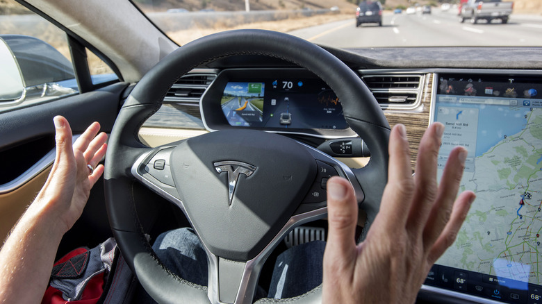 Tesla Autopilot hands free driver