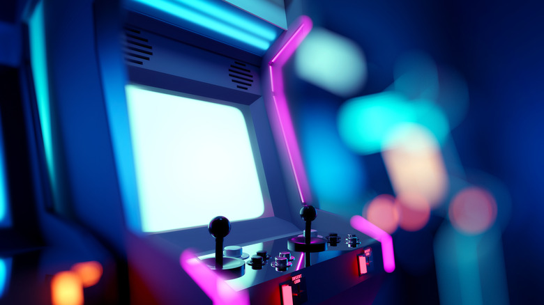 Glowing arcade cabinet