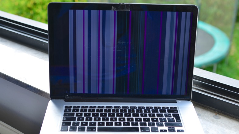 MacBook with a broken screen