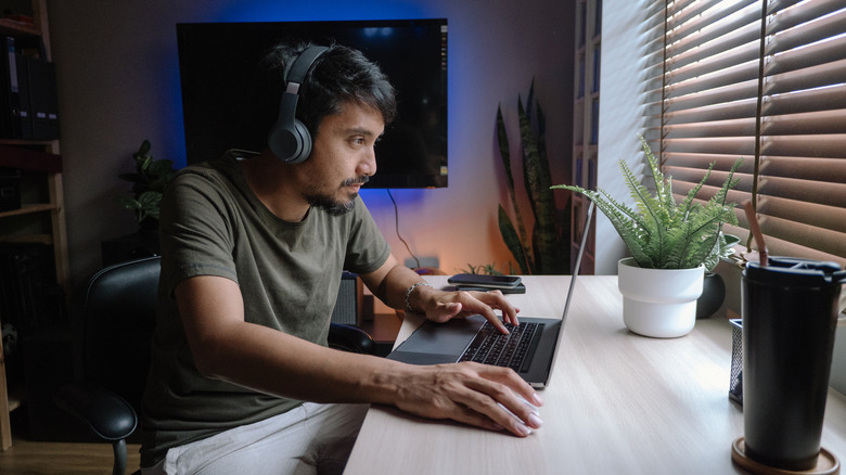 Man using laptop