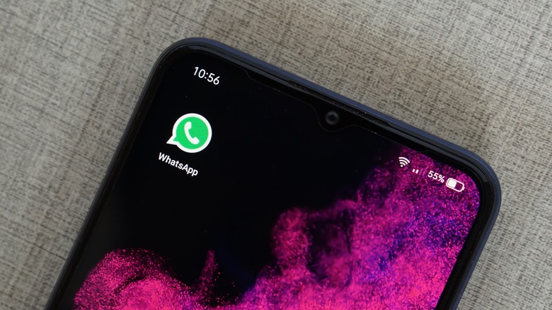 whatsapp icon on a smartphone