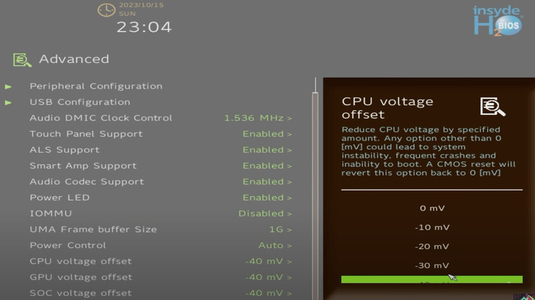 voltage offset bios settings