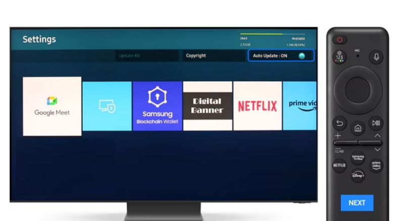 Samsung TV on Auto Update screen