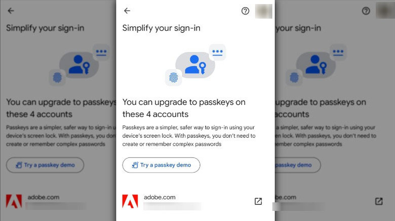 Google Pixel Passkey sign in