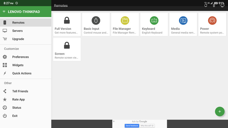 unified remote connected to pc