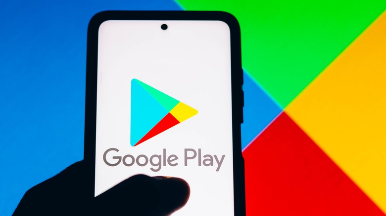 google play on phone screen