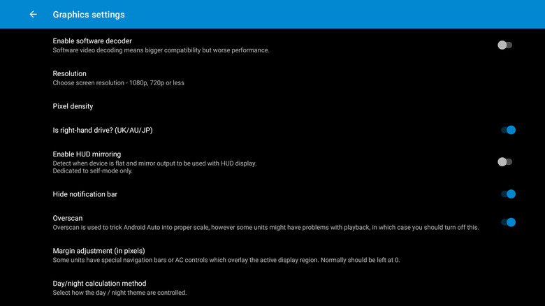 Headunit Reloaded Emulator settings