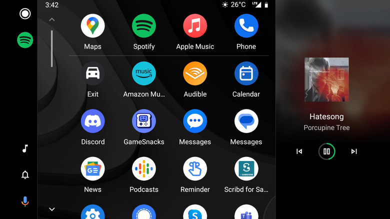 Android Auto apps drawer