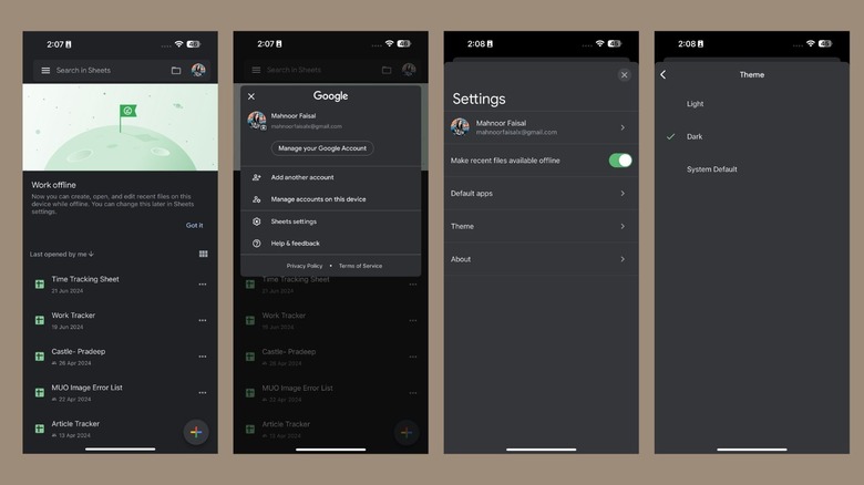 steps to enable Dark mode on google apps