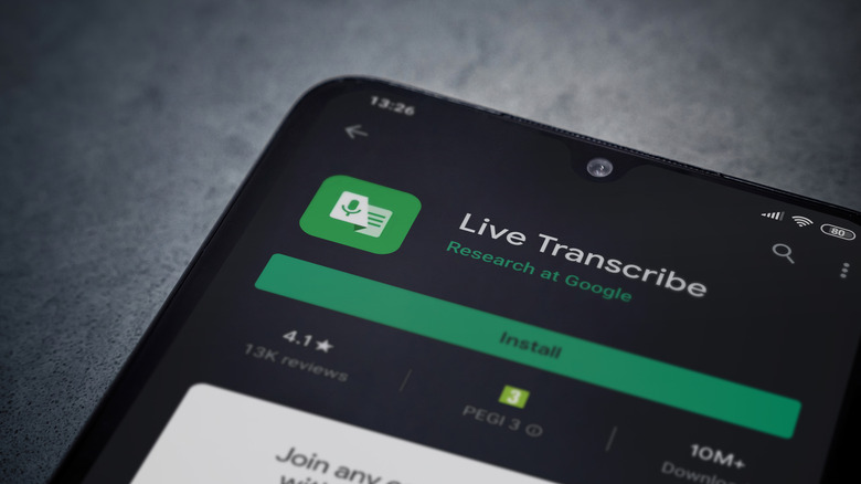 Live Transcribe in Play Store