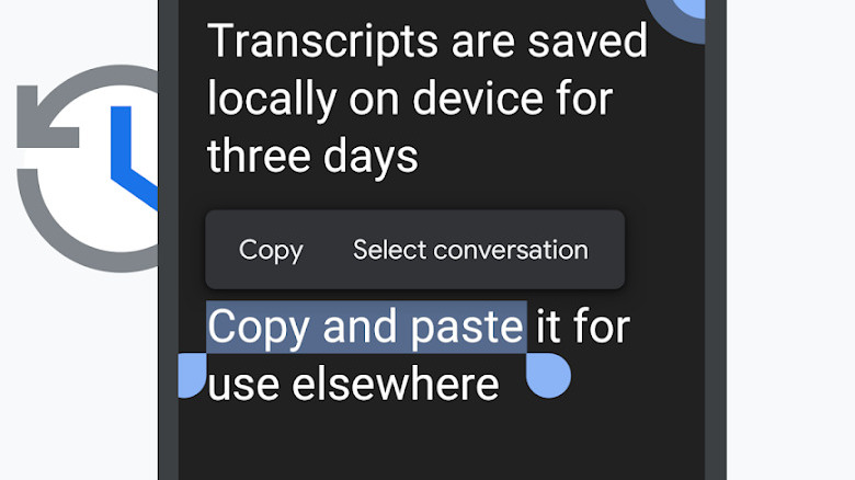 transcription in Google Live Transcribe