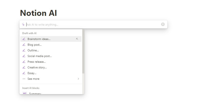 notion ai write