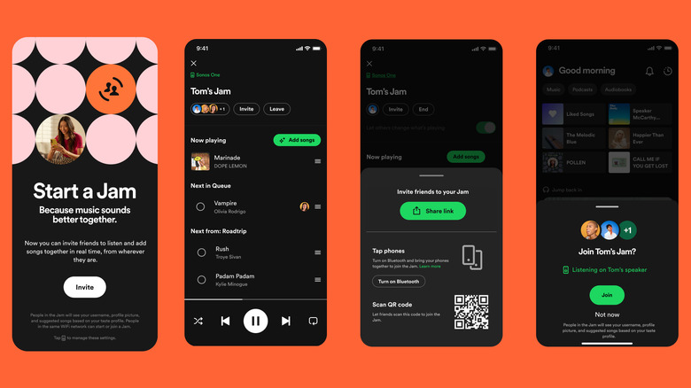 Spotify Jam mobile screenshots