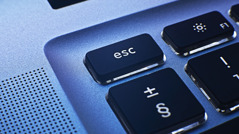 Close-up computer keyboard escape key