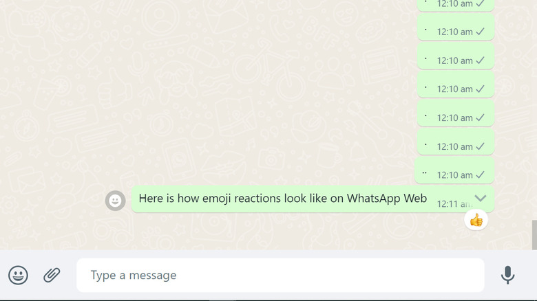 WhatsApp Web emoji reactions 