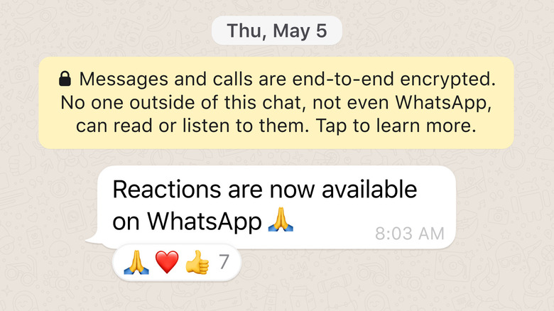 WhatsApp Emoji Reactions