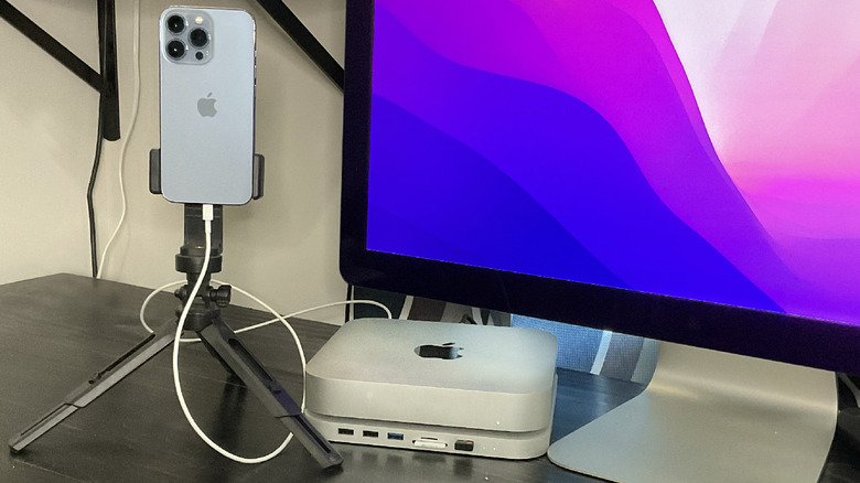 iPhone Mac mini and Apple monitor