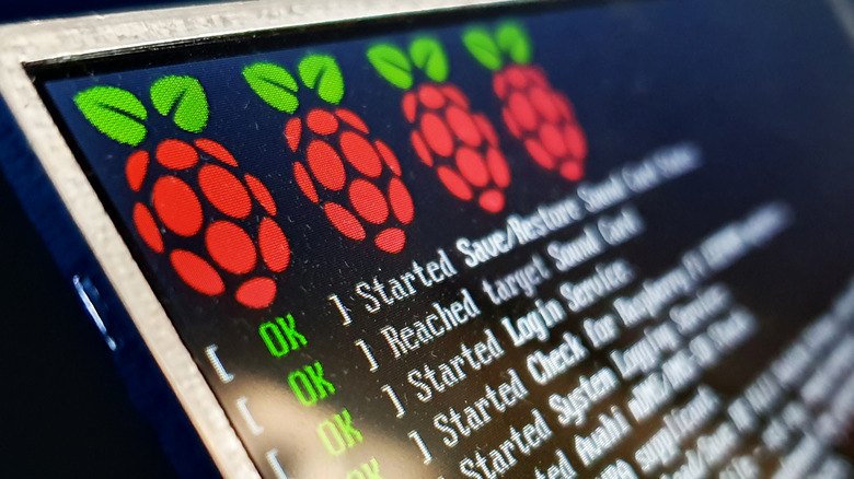 Raspberry Pi logos on desktop