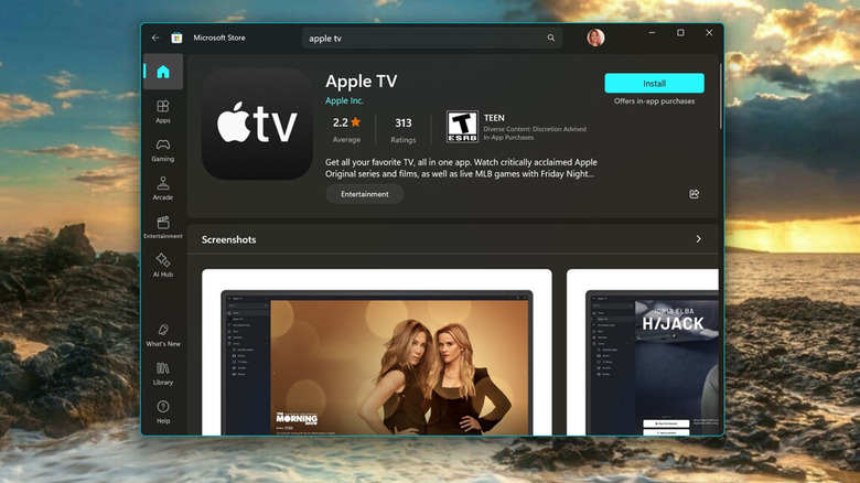 Apple TV app on Microsoft Store