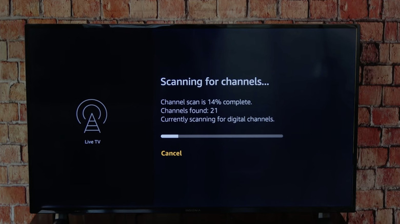 Fire OS antenna channel scan screen