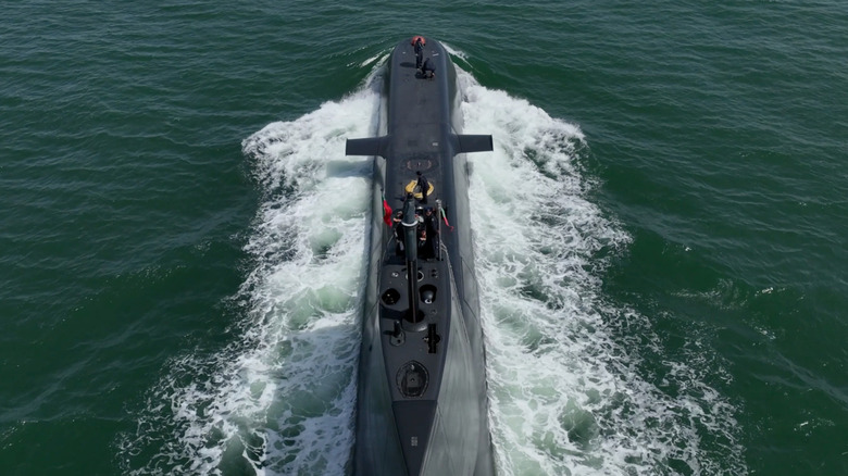 Portuguese submarine from above