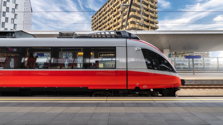 A high speed train driving