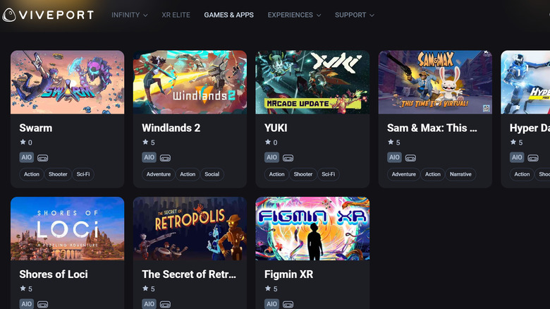 A screenshot of the VivePort Store