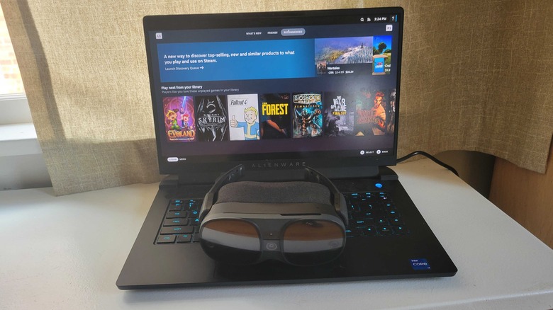 The XR Elite on a gaming laptop