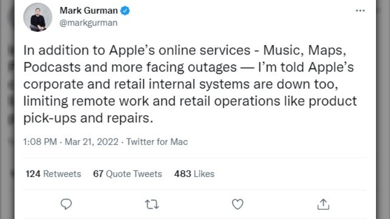 Mark Gurman tweet