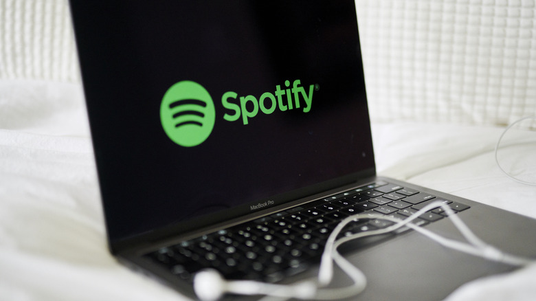 Spotify logo on computer