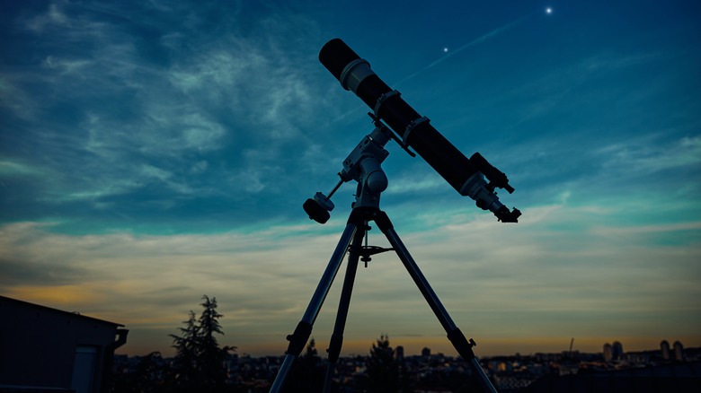 telescope under night's sky