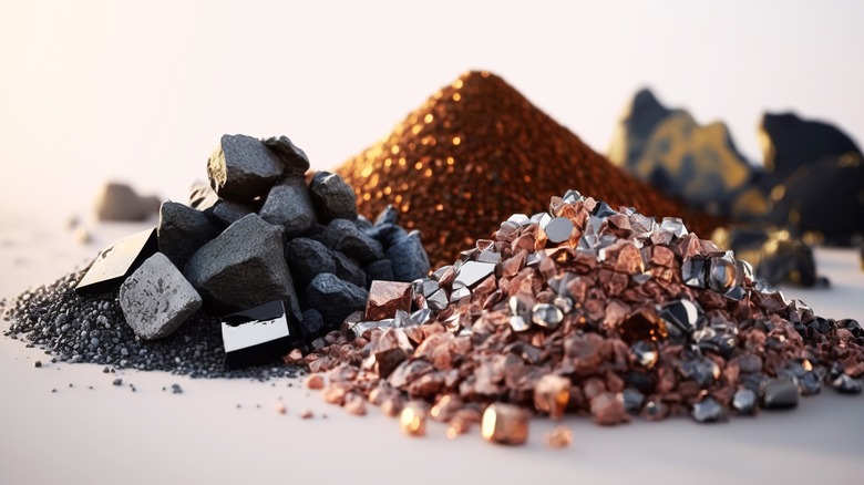 assortment of minerals and rare earth metals