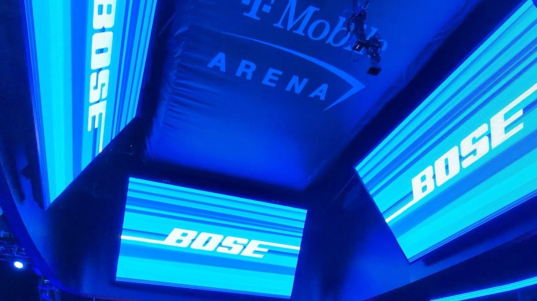 Bose logo on a screen in T-Mobile Arena