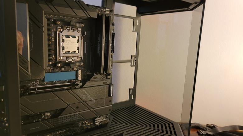 HYTE Y60 case with motherboard mounted