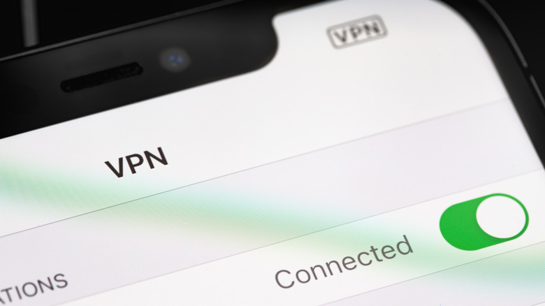 VPN connected on an iPhone