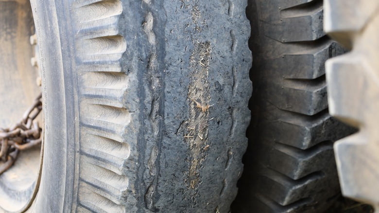 Big worn tires 