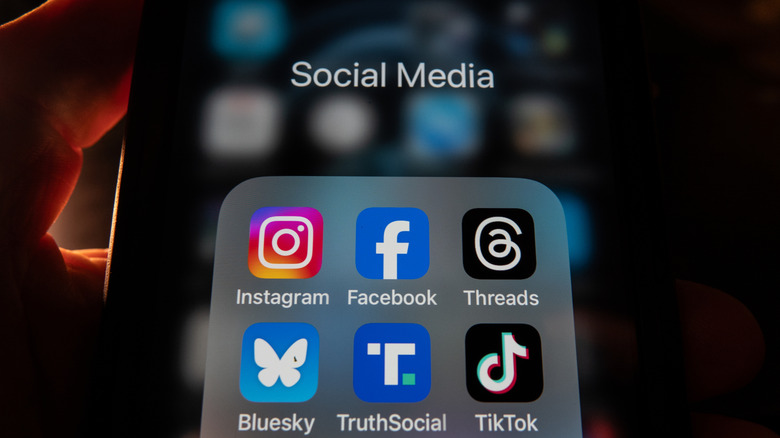 Social media apps on an iPhone